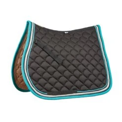 Roma Crescent All Purpose Saddle Pad - Black/Grey/Turquoise