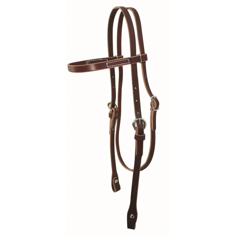 Western Rawhide Latigo Brow Band Headstall - Latigo Burgundy 3 Western Rawhide Latigo Brow Band Headstall - Latigo Burgundy