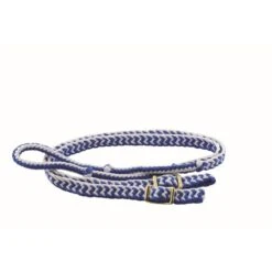 Western Rawhide 1" Braided Barrel Reins - Blue/White