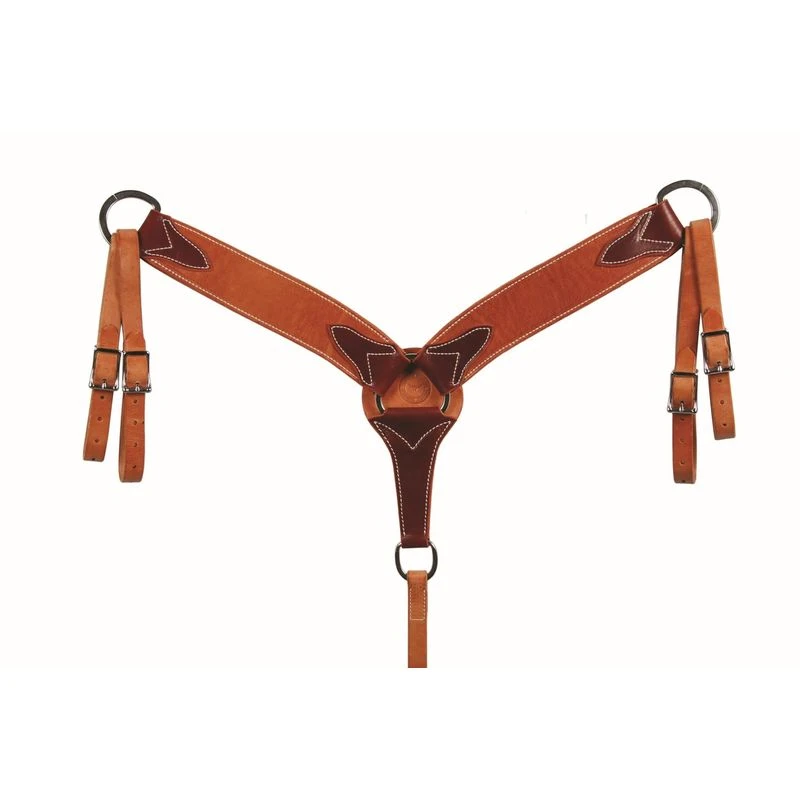 Western Rawhide Harness Leather Roper Breastcollar With Latigo Lining - Harness Leather 3 Western Rawhide Harness Leather Roper Breastcollar With Latigo Lining - Harness Leather