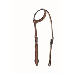 Western Rawhide Jim Taylor Performance Diamond Scallop One Ear Headstall - Two Tone Brown