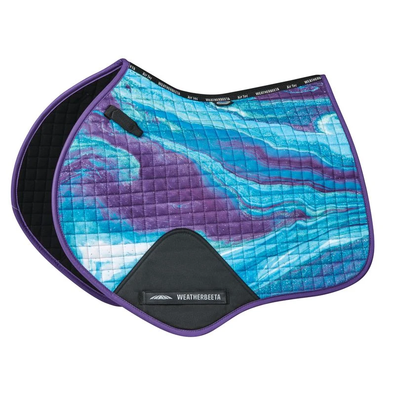 Weatherbeeta Prime Marble Jump Shaped Saddle Pad - Purple Swirl 3 Weatherbeeta Prime Marble Jump Shaped Saddle Pad - Purple Swirl