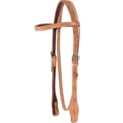Western Rawhide Country Legend Barb WireBrowband Headstall - Golden Tan