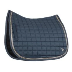 Horze Munich Dressage Saddle Pad W/Metallic Piping - Reflecting Pond