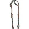 Western Rawhide Turquoise Beads Double Ear Headstall - Chestnut -Weatherbeeta Store 666218 800 800