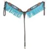 Western Rawhide Country Legend Beaded Inlay Breastcollar W/Fringe - Brown/Turquoise -Weatherbeeta Store 666222 800 800