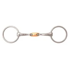 JP Korsteel Stainless Steel Copper Oval Link Loose Ring Snaffle Bit