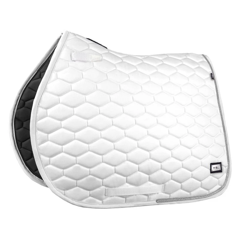 Fair Play Hexagon Crystal All Purpose Saddle Pad - White 3 Fair Play Hexagon Crystal All Purpose Saddle Pad - White