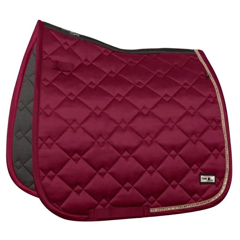 Fair Play Azuryt Ceramic RoseGold Dressage Saddle Pad - Burgundy 3 Fair Play Azuryt Ceramic RoseGold Dressage Saddle Pad - Burgundy