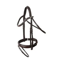 Horze Smoky Twilight Anatomic Bridle W/Curved Browband - Dark Brown